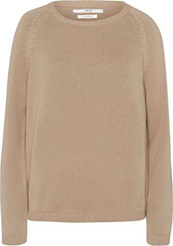 BRAX Damen Style Lesley Cotton Sweat Uni Pullover, Bast, 38 von BRAX