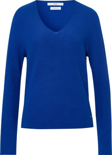 BRAX Damen Style Lesley Fine Rib Knit Structure Pullover, Inked Blue, 48 von BRAX