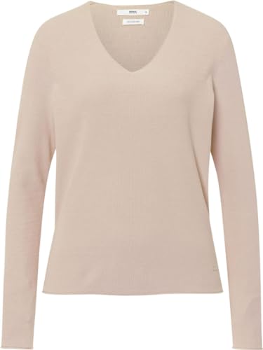 BRAX Damen Style Lesley Fine Rib Knit Structure Pullover, Light Sand, 42 von BRAX