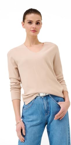 BRAX Damen Style Lesley Fine Rib Knit Structure Pullover, Light Sand, 42 von BRAX