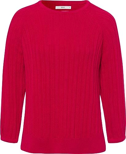 BRAX Damen Style Lesley Organic Cotton SOLID Pullover, Lipstick PINK, 38 von BRAX