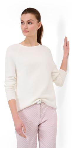 BRAX Damen Style Lesley Organic Cotton Structure Pullover , Offwhite, Gr. 48 von BRAX