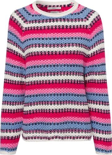 BRAX Damen Style Liz Honeycomb Pattern Multicolor Pullover, Magenta, 42 von BRAX