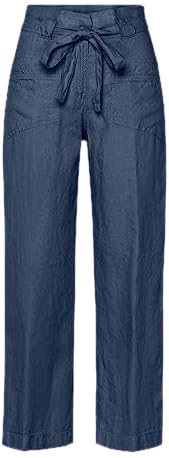 BRAX Damen Style Maine Pure Linen Hose, Indigo, 29W / 30L EU von BRAX