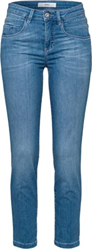 BRAX Damen Style Shakira S Verkürzte Light Denim Jeans, Used Summer Blue, 26W / 32L von BRAX