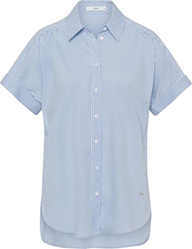 BRAX Damen Style Viv Cotton Stretch Stripes Bluse, Soft Blue, 36 von BRAX