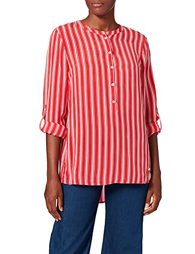 BRAX Damen Vanda CUPRO STRIPES gestreifte Damenbluse mit Stehkragen Bluse,, per pack Rot (summer red 43), XX-Large (Herstellergröße: 44) von BRAX