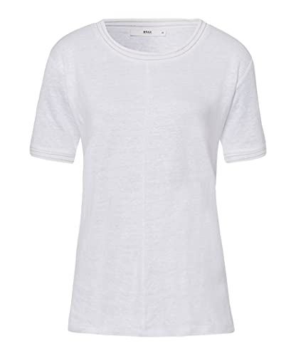 BRAX Damen Style Cathy Linen T Shirt, Weiß (White 99), 38 EU von BRAX