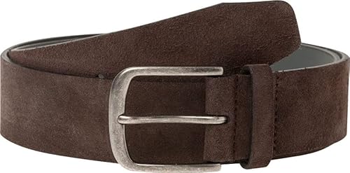 BRAX Herren Haka Suede Belt Gürtel, Dark Brown, 115 von BRAX