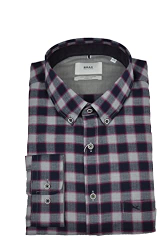 BRAX - Herren Hemd Light Flanell Hemd mit Button Down Kragen, Style Daniel (45-3677), Größe:L, Farbe:Red (42) von BRAX