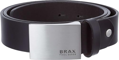 BRAX Herren Stijl lederen riem effen koppelriem G rtel, Schwarz, 110 EU von BRAX