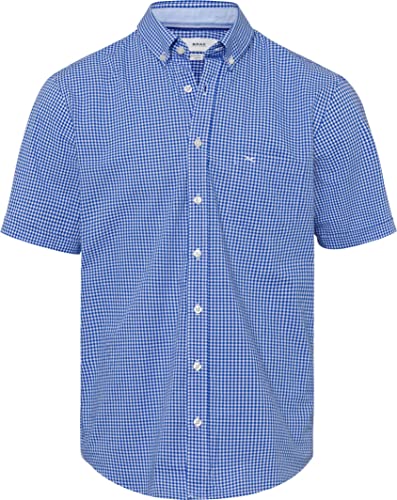 BRAX Herren Style Dan C Pure Cotton Herrenhemd in smartem Vichy-Karo Hemd, Cobalt, XXL von BRAX