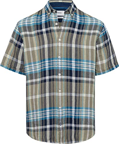Style Dan C Pure Linen Kariertes Kurzarmhemd aus Leinen von BRAX