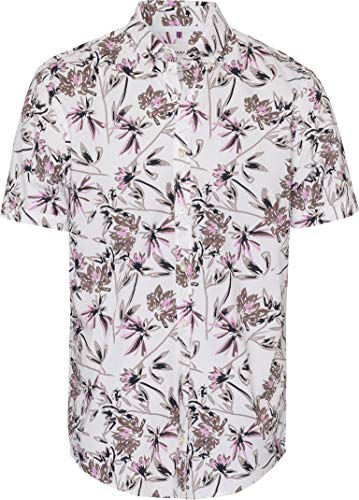 BRAX Herren Regular Fit Freizeithemd Dan The Perfect Print Shirt Halbarm Gemustert 42-3447, Geblümt, Gr. 39 (Herstellergröße: M), Weiß (White 99) von BRAX