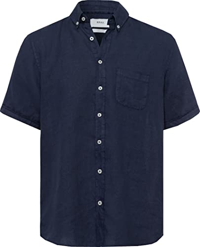 BRAX Herren Style Dan U Linen Garment DYE Herrenhemd aus sommerlichem Leinen mit Button Down Kragen Hemd, Ocean, XS von BRAX