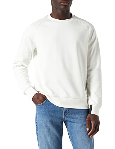 BRAX Herren Style Lennox LAB TECH Cotton Sweat modernes Sweatshirt Pullover, Offwhite, XL von BRAX