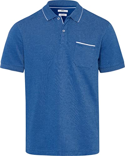 BRAX Herren Style Paddy Two Tone Piqué Poloshirt in Sportiver Optik Polohemd, Cobalt, L von BRAX