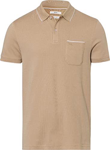 BRAX Herren Style Paddy PIQUÉ Poloshirt in Sportiver Two-Tone-Optik Polohemd, Sesame, L von BRAX