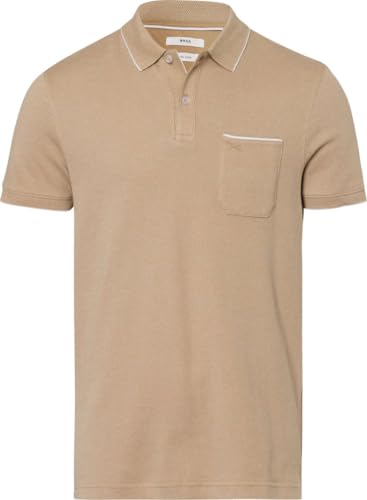 BRAX Herren Style Paddy Two Tone Piqué Poloshirt in Sportiver Optik Polohemd, Sesame, M von BRAX