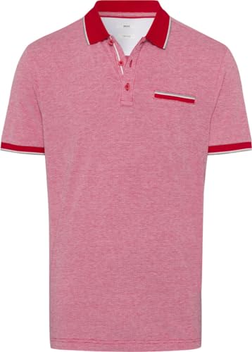 BRAX Herren Style Paddy Poloshirt in Sportiver Two-Tone-Optik Polohemd, Signal RED, 56 von BRAX