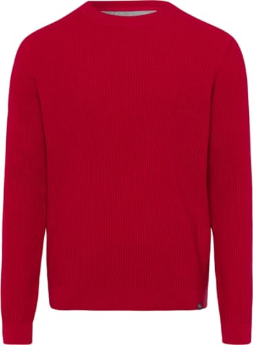 BRAX Herren Style Rick Cotton Blend Structure-Rundhalspullover in moderner Optik Pullover, FIRE, X-Large von BRAX