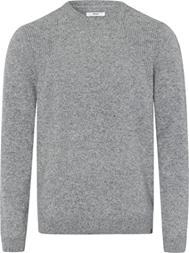 BRAX Herren Style Rick Lambswool moderne rund hals sweater lavet af lammeuld høj kvalitet Pullover, Grau (Platin 04), 56 EU von BRAX