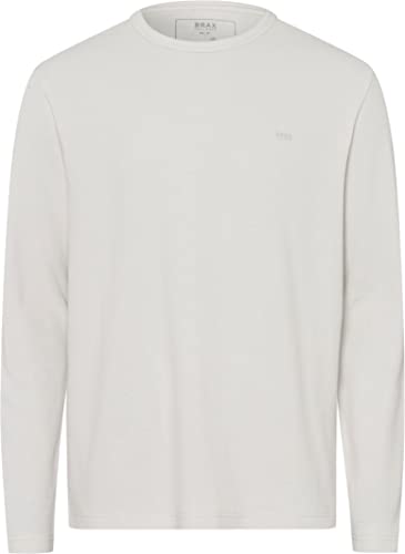 BRAX Herren Style Timon Langarmshirt in Softer Jersey-Qualität Sweatshirt, Broken White, XXL von BRAX