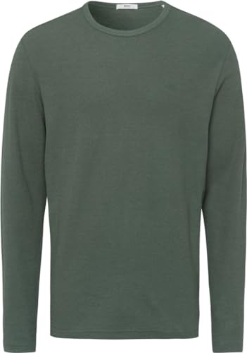 BRAX Herren Style Timon Cotton Blend Structure Softer Jersey-Qualität Langarmshirt, Agave, XXXL von BRAX