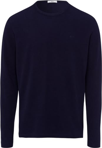BRAX Herren Style Timon Cotton Blend Structure Softer Jersey-Qualität Langarmshirt, Ocean, XXL von BRAX