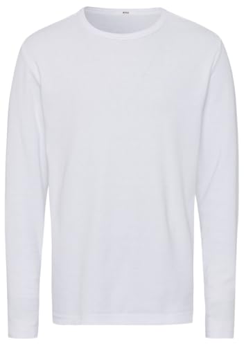 BRAX Herren Style Timon Cotton Blend Structure Softer Jersey-Qualität Langarmshirt, White, XXXL von BRAX