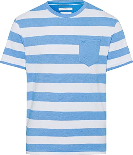 Style Troy S Two Tone Pique gestreiftes T-Shirt mit Brusttasche von BRAX