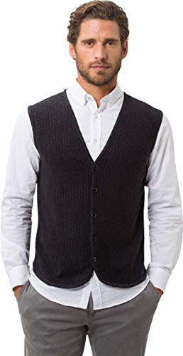 BRAX Herren Wayne Hi-Flex Knit V-Kragen Indoor Weste, per Pack Grau (Slate 7), Medium (Herstellergröße: 50) von BRAX