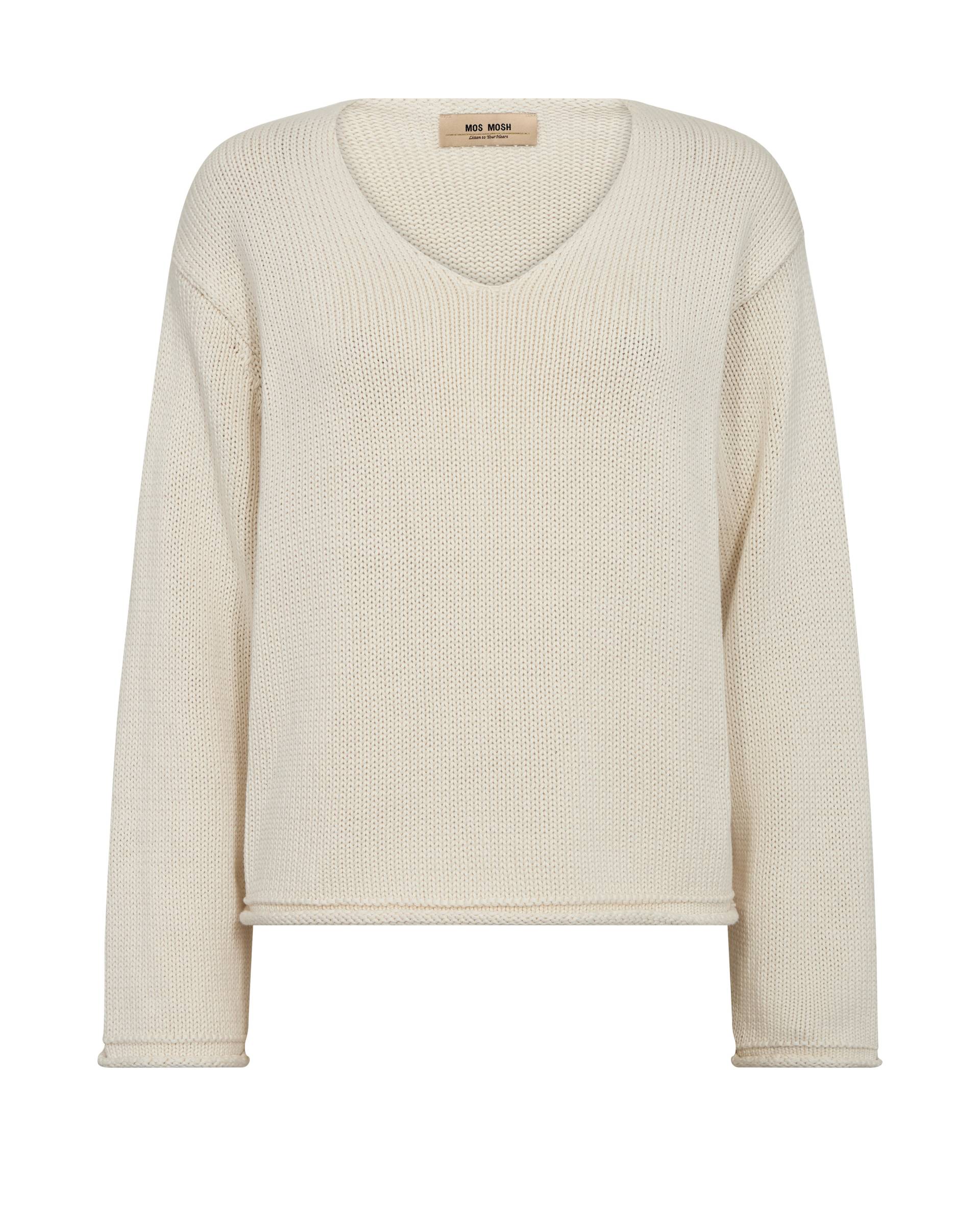 MOS MOSH - MMBine LS V-neck Knit ecru - Gr. - S von MOS MOSH