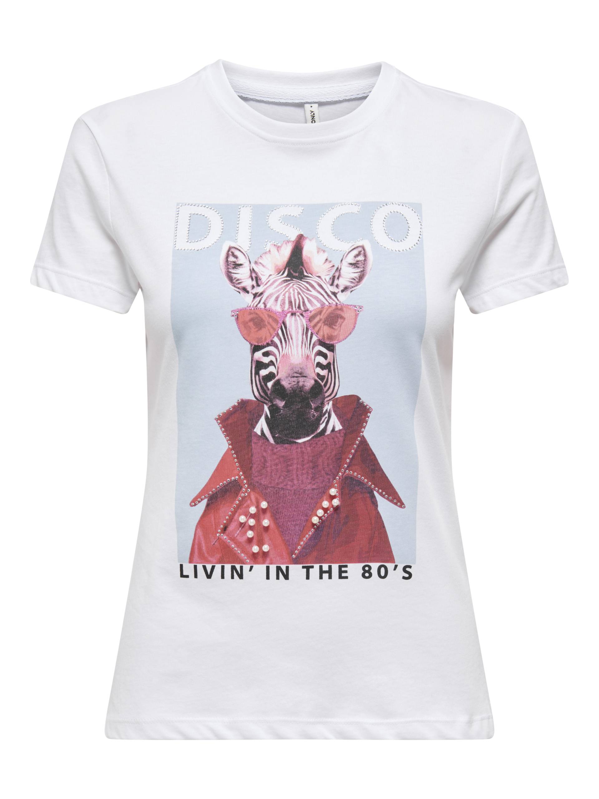 ONLY - ONLVIBE LIFE S/S GLASSES TOP BOX JRS bright white - Gr. - XL von ONLY