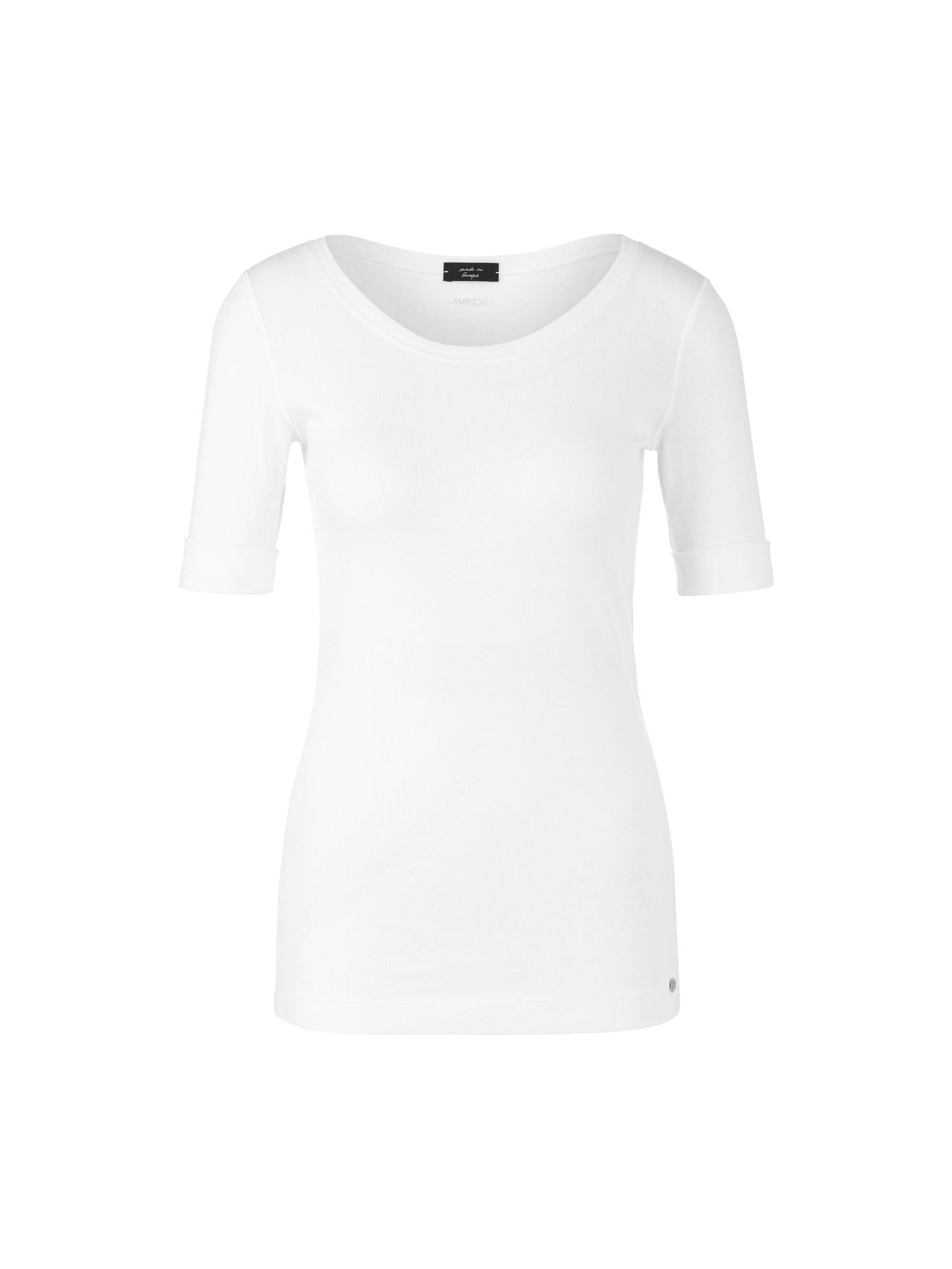 Marc Cain Essentials - Rundhals-Shirt mit halben Ärmeln white - Gr. - 36 von Marc Cain Essentials