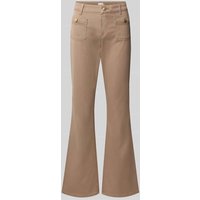 Brax Flared Cut Jeans aus Lyocell-Mix Modell 'STYLE.SHAKIRA' in Taupe, Größe 46 von BRAX