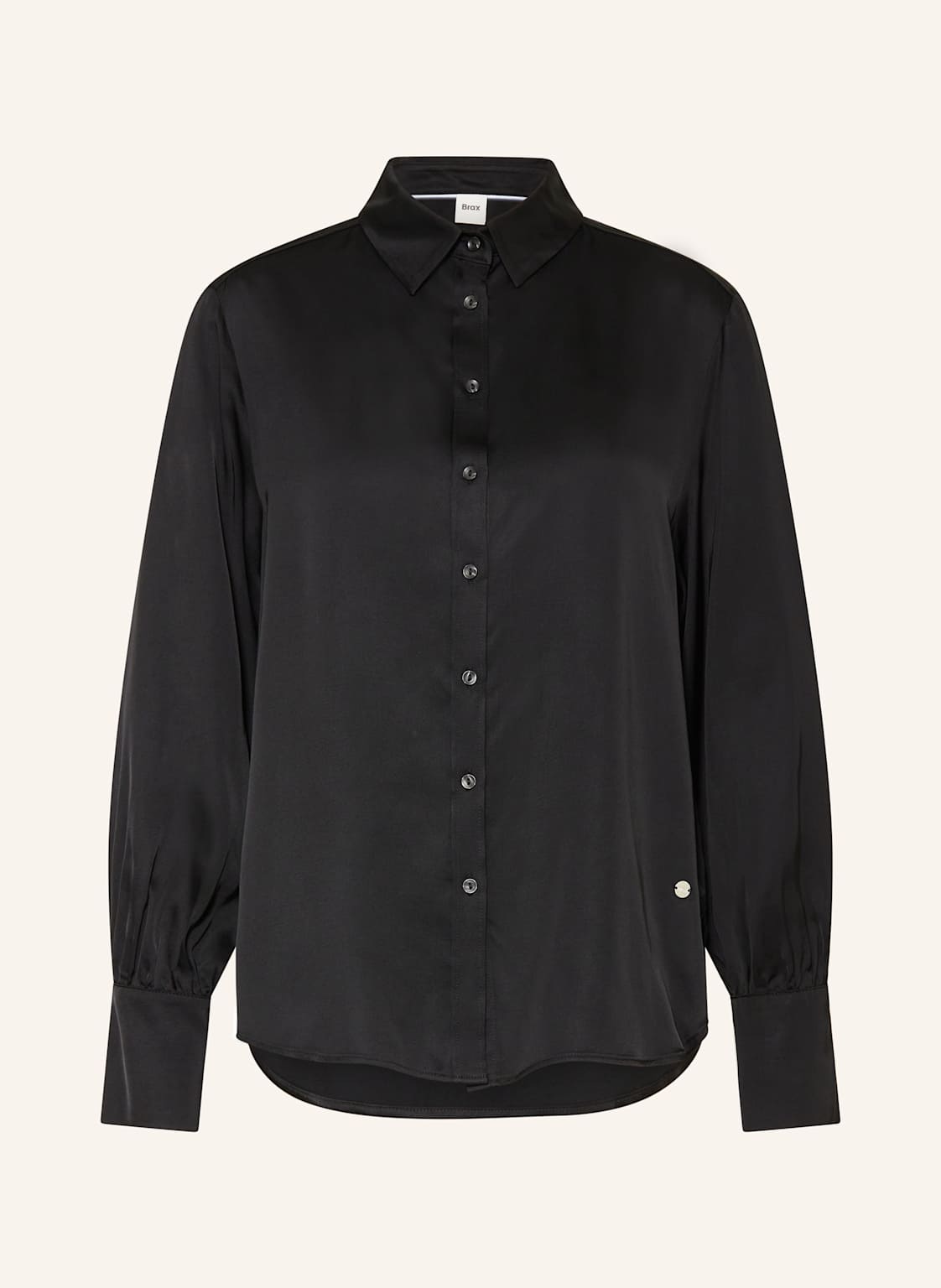 Brax Hemdbluse Vic Aus Satin schwarz von BRAX