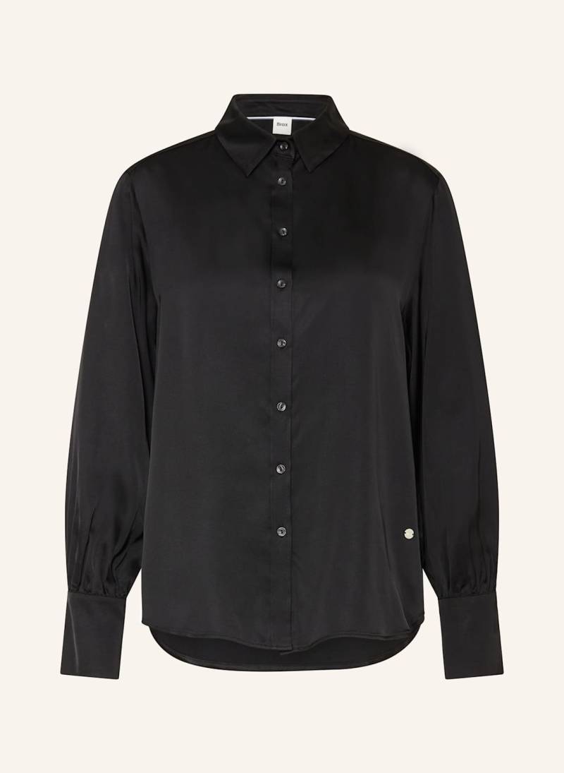 Brax Hemdbluse Vic Aus Satin schwarz von BRAX