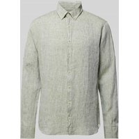 Brax Modern Fit Leinenhemd mit Button-Down-Kragen Modell 'Dirk' in Khaki, Größe XXL von BRAX