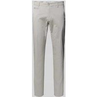 Brax Regular Fit Chino mit Strukturmuster Modell 'FABIO' in Silber, Größe 33/32 von BRAX