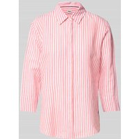 Brax Regular Fit Leinenbluse mit 3/4-Arm Modell 'Vickie' in Koralle, Größe 40 von BRAX