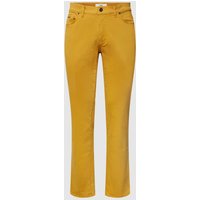 Brax Straight Fit Hose mit Label-Detail Modell 'Cadiz' in Gold, Größe 38/32 von BRAX