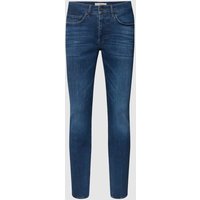 Brax Straight Fit Jeans im Used-Look Modell 'CHRIS' in Blau, Größe 34/32 von BRAX