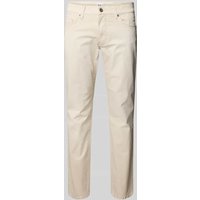 Brax Straight Fit Jeans mit Kontrastnähten Modell 'Chuck' in Kitt, Größe 34/32 von BRAX
