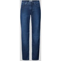 Brax Straight Fit Jeans mit Label-Patch Modell 'CADIZ' in Marine, Größe 38/32 von BRAX