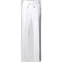 Brax Straight Leg Leinenhose mit Bindegürtel Modell 'STYLE.FARINA' in Weiss, Größe 48 von BRAX