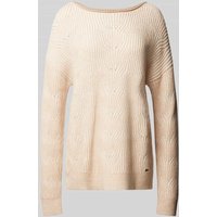 Brax Strickpullover mit U-Boot-Ausschnitt Modell 'LESLY' in Offwhite, Größe 42 von BRAX
