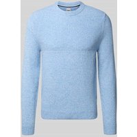 Brax Strickpullover mit gerippten Abschlüssen Modell 'RICK' in Hellblau, Größe XXL von BRAX