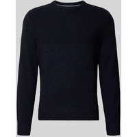 Brax Strickpullover mit gerippten Abschlüssen Modell 'RICK' in Marine, Größe XXL von BRAX