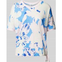 Brax T-Shirt aus Leinen mit floralem Muster Modell 'CANDICE' in Hellblau, Größe 34 von BRAX